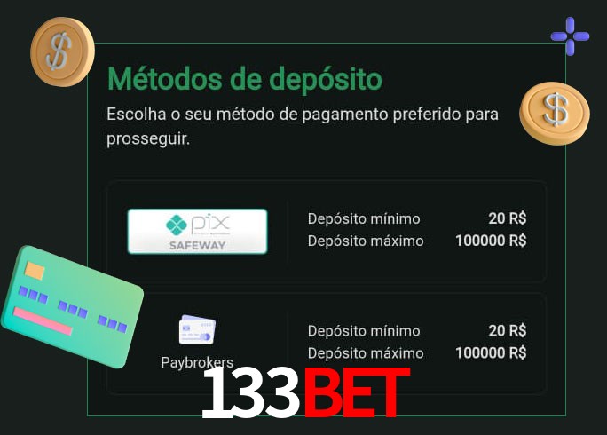 O cassino 133Bet oferece uma grande variedade de métodos de pagamento